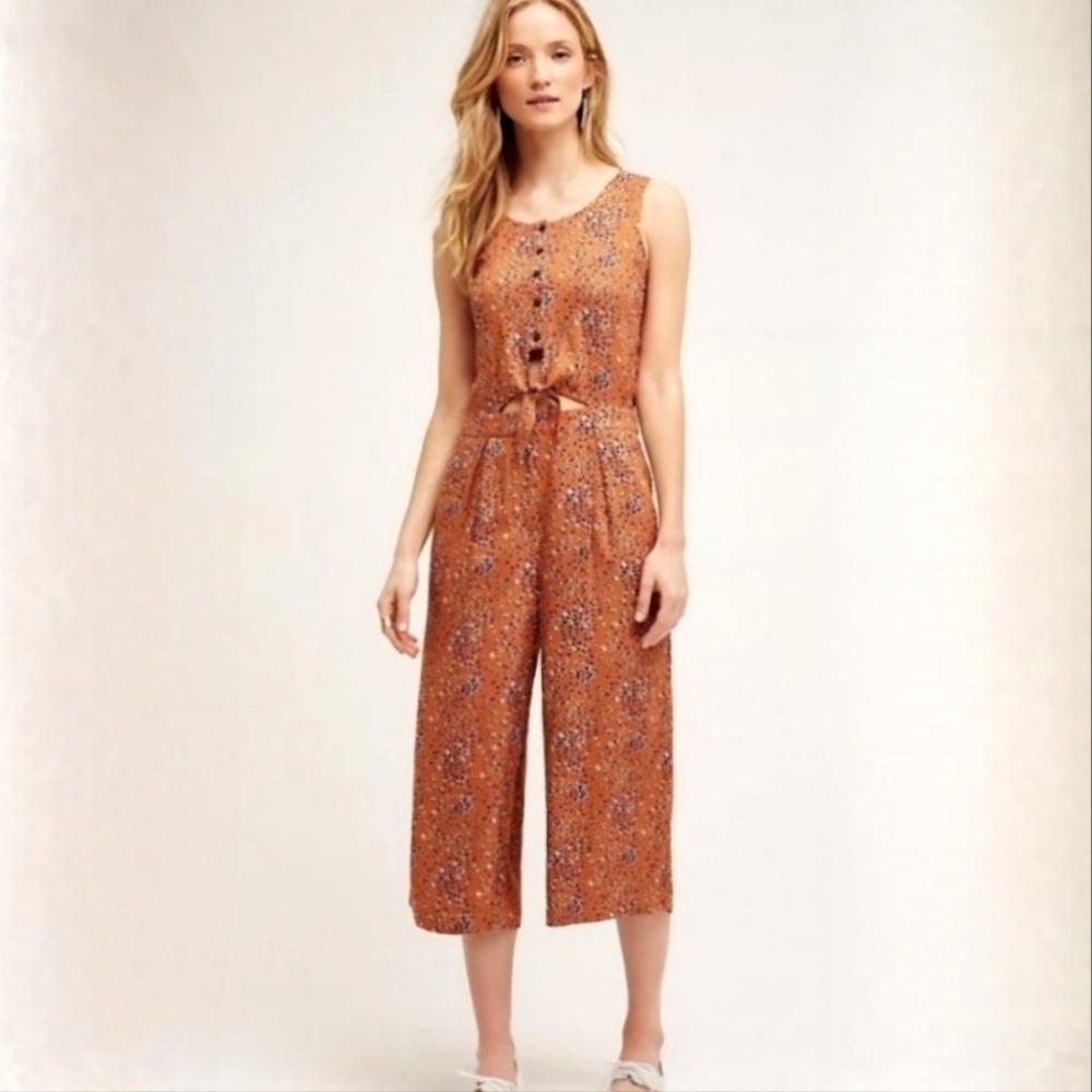 Anthropologie Cartonnier Avila Spotted Jumpsuit S